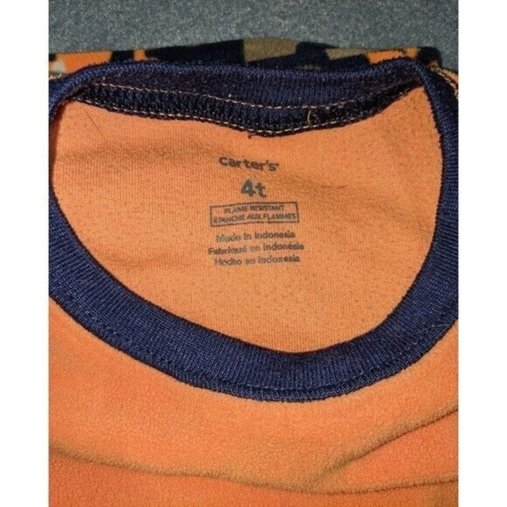Boys‎ Carter's moose orange camo loose fit pajamas set size 4t